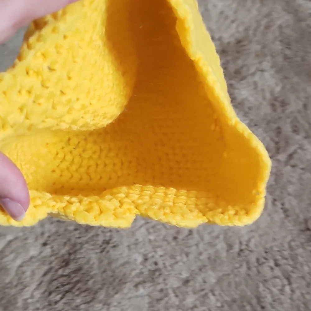 Yellow Crochet Kids Beanie